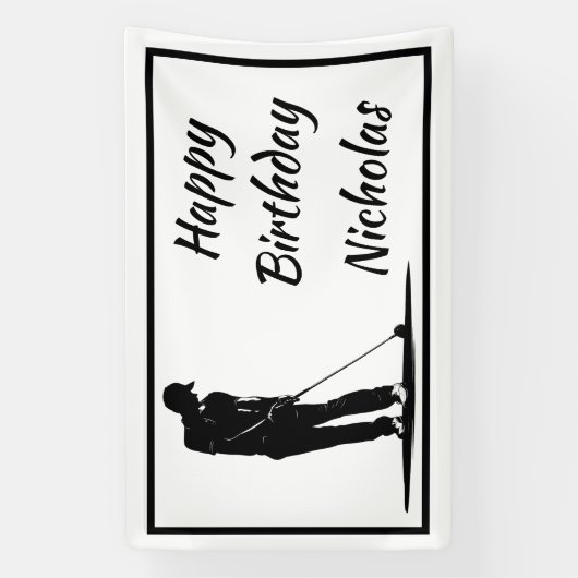 Custom Name Greeting Golf Golfer Player Spandoek (Verticaal)
