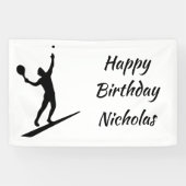 Custom Name Greeting Tennis Player Spandoek (Horizontaal)
