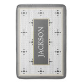 Custom Name Grey 4-puntige ster Faux Hexagon Tegel Badmat (Voorkant Verticaal)