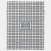 Custom Name Grey Blanket Chic Minimalist Style Fleece Deken (Voorkant)