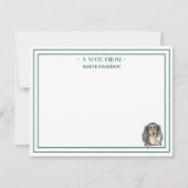 Custom Name Hand Drawn Dachshund Reading Notitiekaartje (Voorkant)