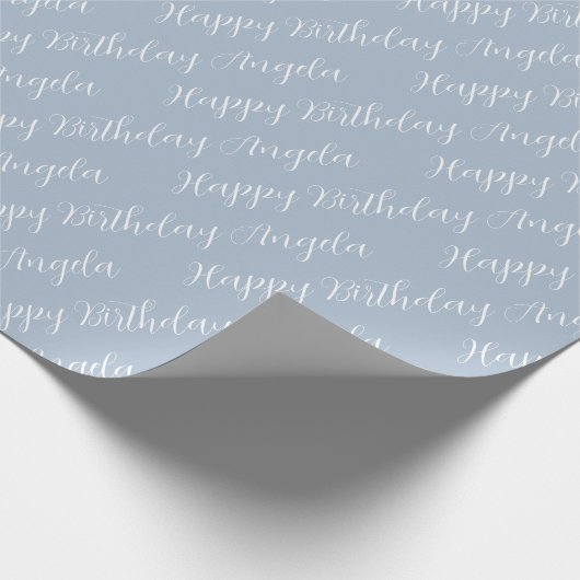 Custom Name Happy Birthday Script Gift Cadeaupapier (Hoek)