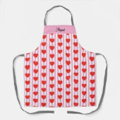 Custom Name Heart Valentine Pattern All Over Apron Schort (Voorkant)
