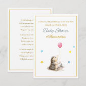 Custom Name Hedgehog met een ballon Baby shower (Voorkant / Achterkant)