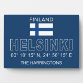 Custom Name Helsinki Coordinates Fotoplaat (voorkant)