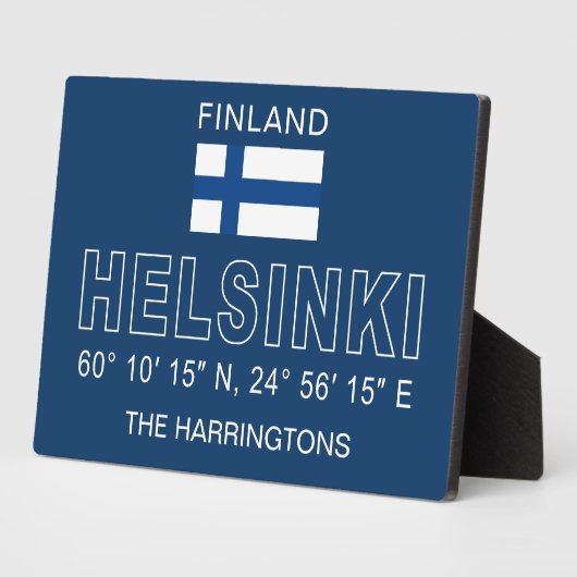 Custom Name Helsinki Coordinates Fotoplaat (Zijkant)