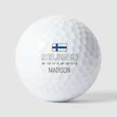 Custom Name Helsinki Coordinates Golfballen (Voorkant)
