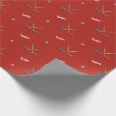 Custom Name Hockey Wrapping Paper Cadeaupapier (Hoek)
