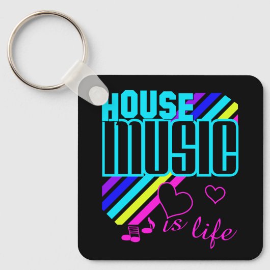Custom Name House Music Sleutelhanger (Voorkant)