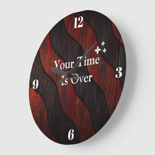Custom Name in Wood Texture Wall Clock Grote Klok (Hoek)