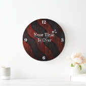 Custom Name in Wood Texture Wall Clock Grote Klok (Huis)