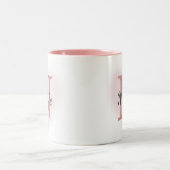 Custom Name &Initial Elegant Dusty Rose Pink Mug   Tweekleurige Koffiemok (Center)