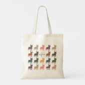 Custom Name Initial French Bulldog Retro Floral Tote Bag (Achterkant)