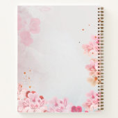Custom Name & Initial Pink Watercolor Floral Notitieboek (Achterkant)