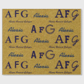 custom name & initials wrapping paper - gold cadeaupapier (Vlak)