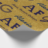 custom name & initials wrapping paper - gold cadeaupapier (Hoek)