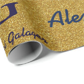 custom name & initials wrapping paper - gold cadeaupapier (Rol Hoek)