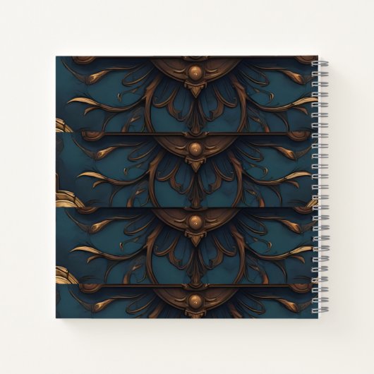 Custom Name Journal in Verdigris & Goud Notitieboek (Achterkant)