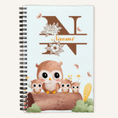 Custom Name Journal voor Owl Lovers Notitieboek (Voorkant)