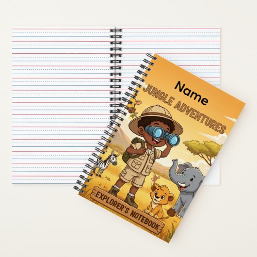 Custom Name Jungle Adventures Notitieboek (Binnen)