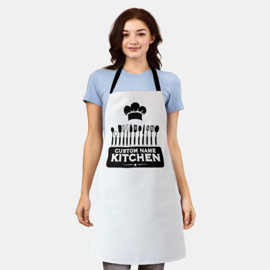 Custom Name Kitchen Chef Design Apron Schort (Gedragen)