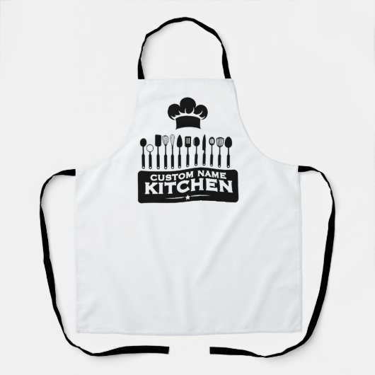 Custom Name Kitchen Chef Design Apron Schort (Voorkant)