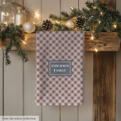 Custom Name Kitchen Towel Pastel Plaid Accent Theedoek