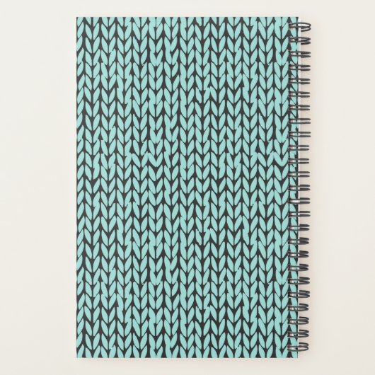 Custom Name Knit Turquoise Planner (Achterkant)