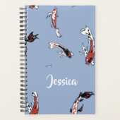 Custom name koi fish blue planner (Voorkant)