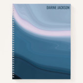 Custom Name l Blue Ocean Waterverf Terug naar scho Notitieboek (Voorkant)