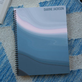 Custom Name l Blue Ocean Waterverf Terug naar scho Notitieboek
