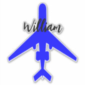 (Custom Name Label) Vliegtuigreiskoffer Sticker (Voorkant)