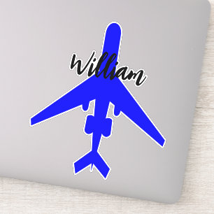 (Custom Name Label) Vliegtuigreiskoffer Sticker