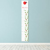 Custom Name Ladybug Growth Chart for Kids Canvas Afdruk (Insitu (Houten vloer))