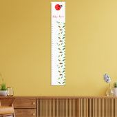 Custom Name Ladybug Growth Chart for Kids Canvas Afdruk (Insitu (Woonkamer))
