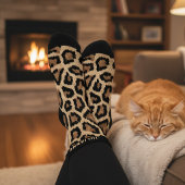 Custom Name Leopard Print Crew Socks Sokken