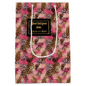 Custom name leopard skin watercolor gift pack medium cadeauzakje (Achterkant)