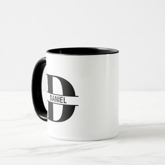 Custom Name Letter 'D' Mug Mok (Voorkant links)