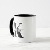 Custom Name Letter 'K' Mug Mok (Voorkant links)