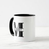 Custom Name Letter 'M' Mug Mok (Voorkant links)