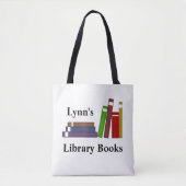 Custom Name Library Books Canvas tas (Voorkant)