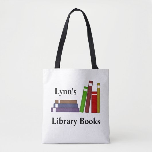 Custom Name Library Books Canvas tas (Voorkant)