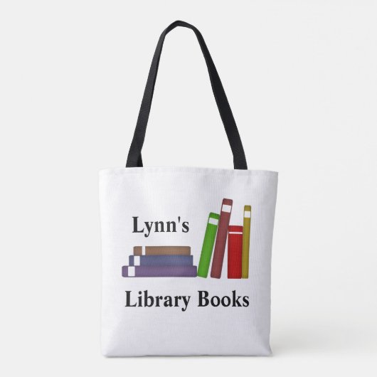 Custom Name Library Books Canvas tas (Achterkant)