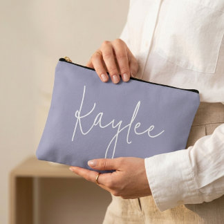 Custom Name Lilac Cosmetic Bag for Bridesmaid Gift Etui