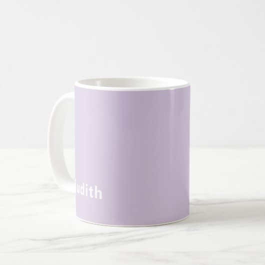 Custom Name Lilac Mist Mug Personalized Minimal Koffiemok (Voorkant links)