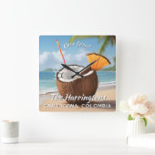 Custom Name & Location Coco Loco Vierkante Klok (Huis)