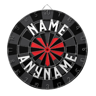 Custom NAME Love ANY NAME Black Charcoal Red Heart Dartbord