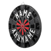 Custom NAME Love ANY NAME Black Charcoal Red Heart Dartbord (Voorkant Rechts)