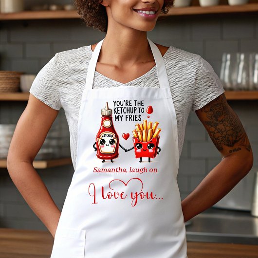 Custom Name Love Apron Funny Cartoon Food Art Schort