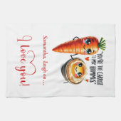 Custom Name Love Kitchen Towel Funny Food Art Theedoek (Horizontaal)